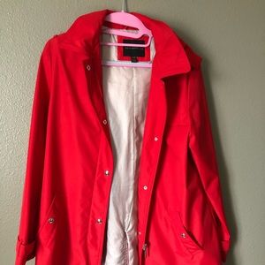 Red rain jacket coat